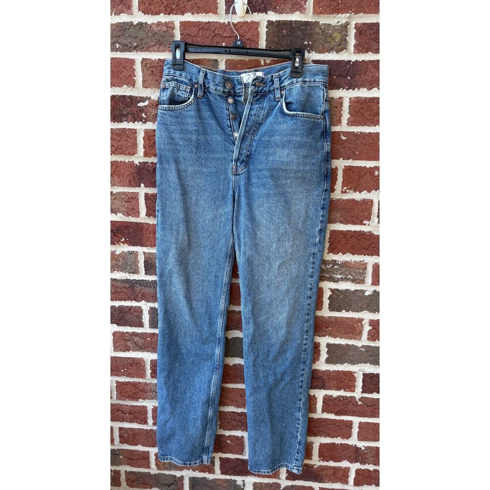 We The Free High Rise Button Fly Tapered Mom Jeans Size 27